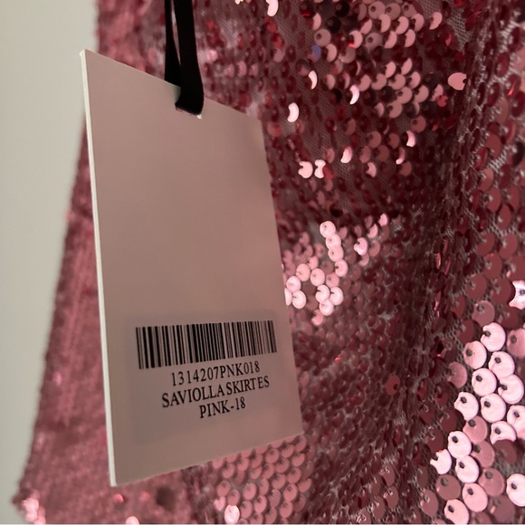 NWT Reformation x Camille Rowe Saviolla Skirt Es in Pink Sequin - Picture 5 of 7